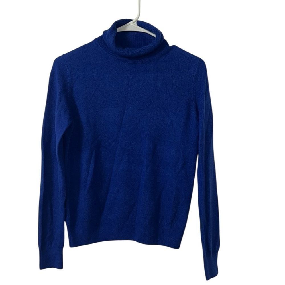 Piombo Blue Turtleneck Women’s Lana Wool Sweater(Size Small)